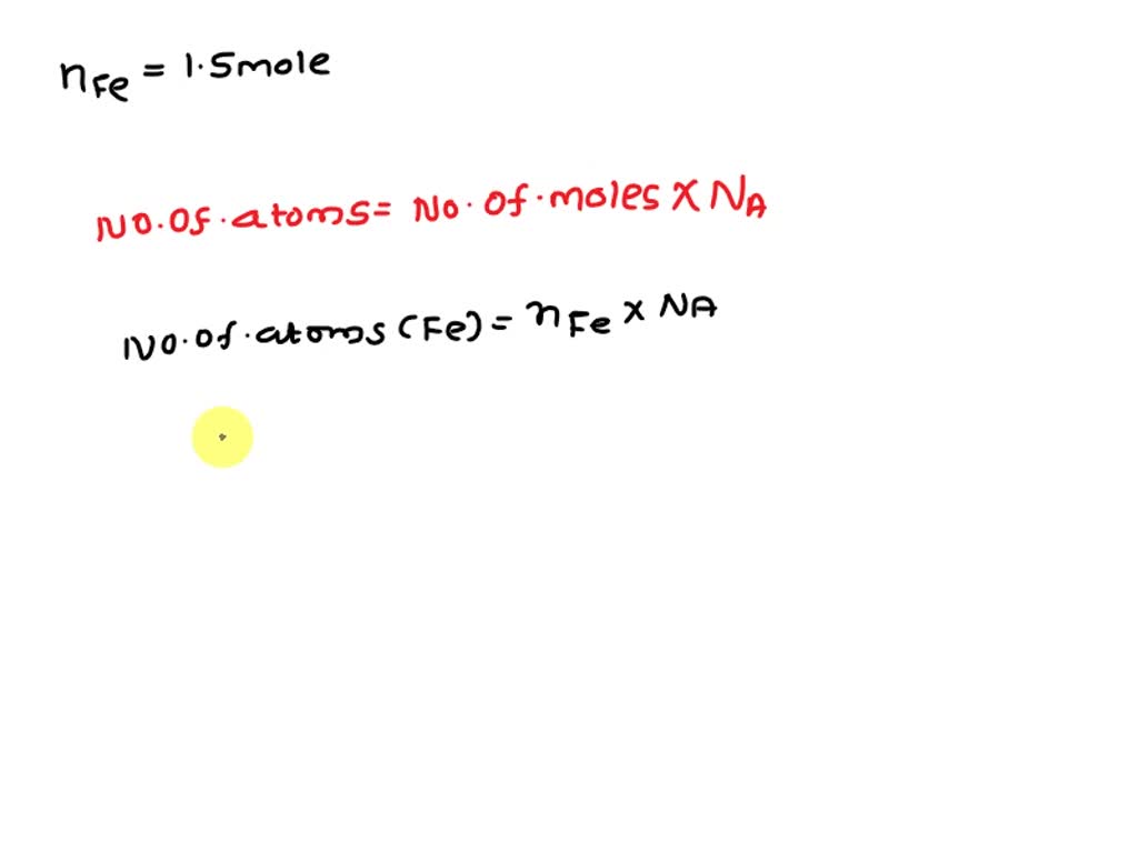 Solved How Many Atoms Are In Mole Of Iron