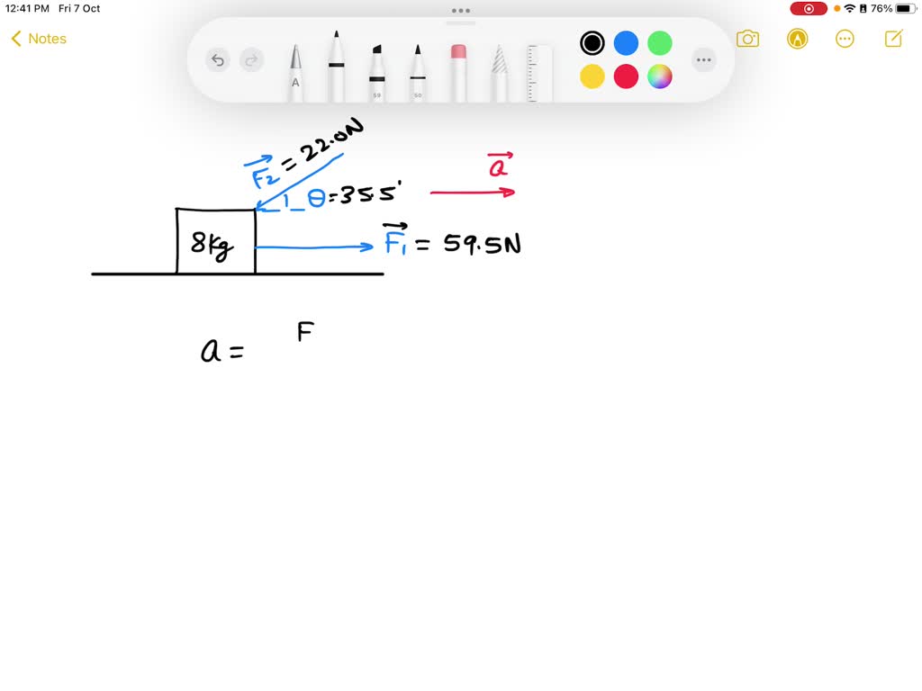 SOLVED Block Is Acted On BY Two Forces As Shown In The Diagram Below