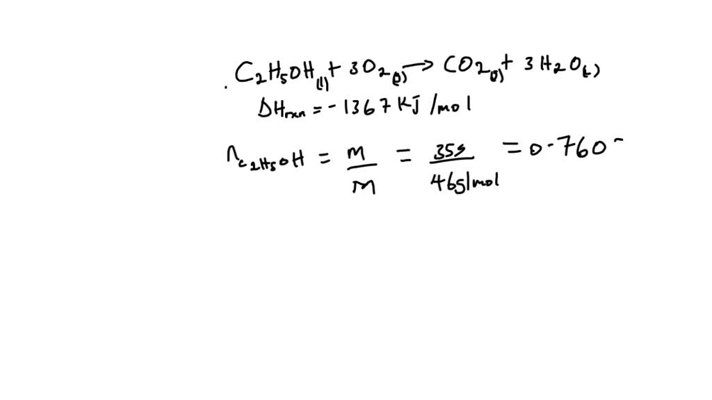 Solved Ethanol C H Oh Burns According To The Equation C H Oh L