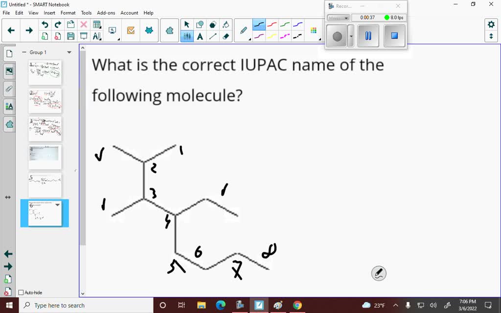 Solved What Is The Correct Iupac Name Of The Following Molecule