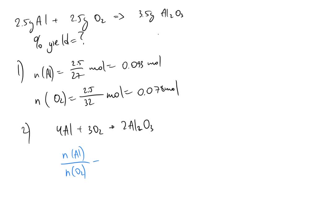 Solved Solid Aluminum And Gaseous Oxygen React In A Synthesis Reaction