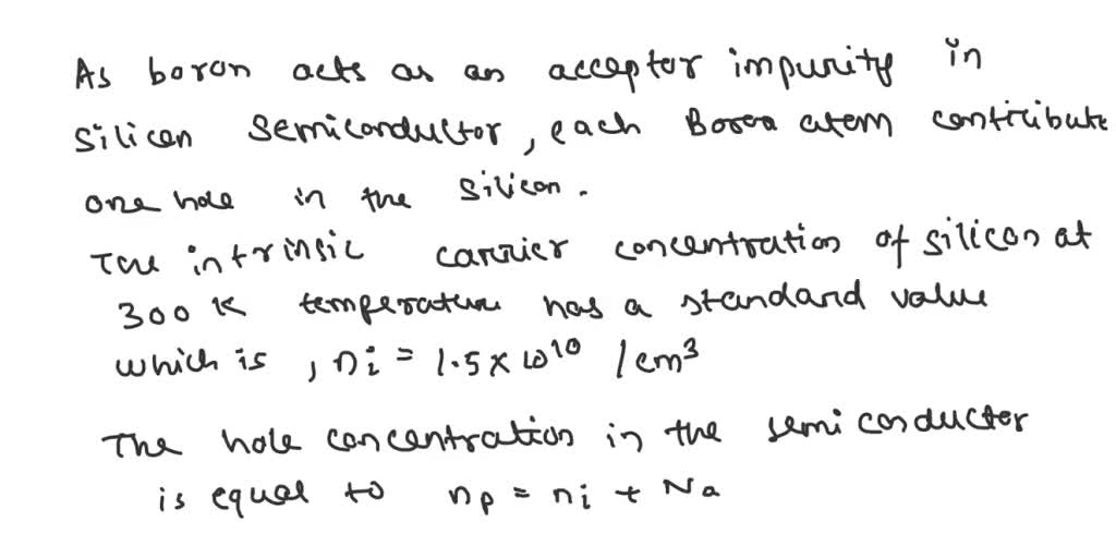 Solved A Si Is Doped With Cm Boron Atoms A Find The Carriers