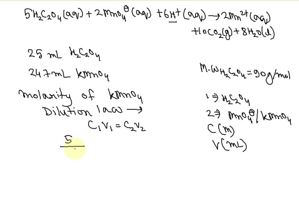 Solved Consider The Following Redox Reaction H C O Aq Mno