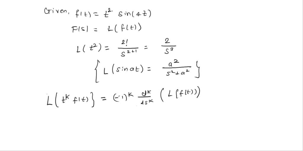 SOLVED Find The Laplace Transform Et Sin 4t