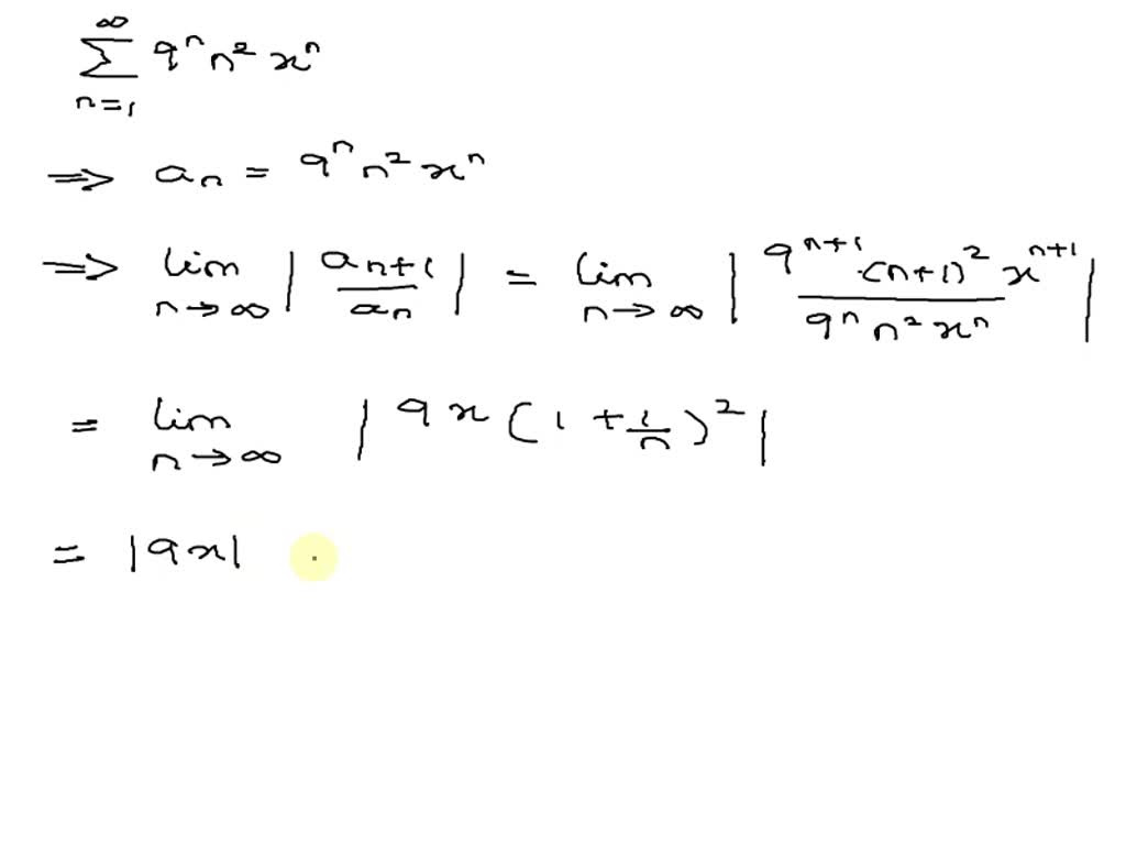 SOLVED Find The Radius Of Convergence R Of The Series 9n 2x N Find