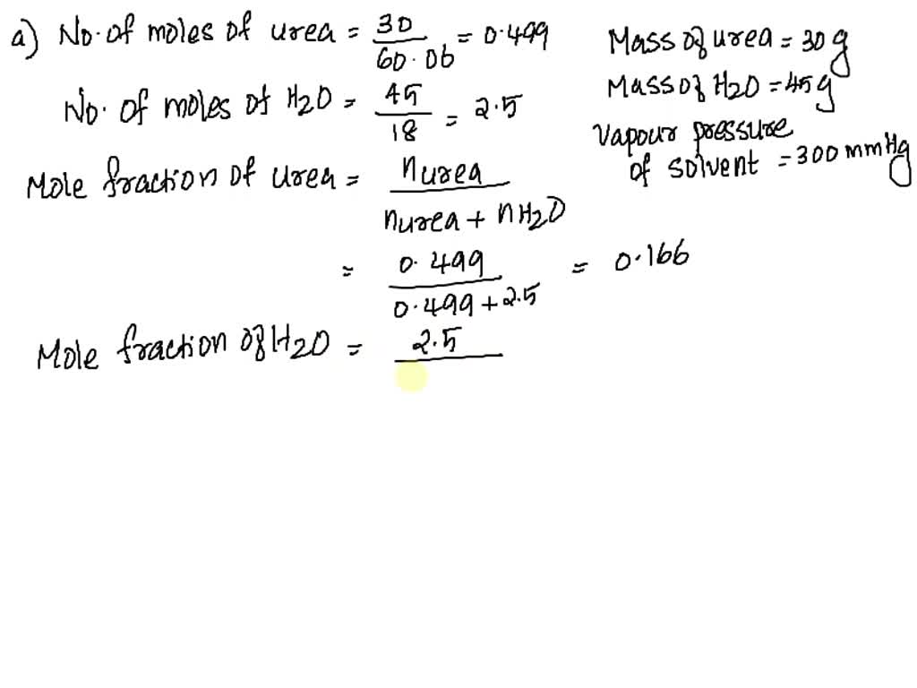 Solved G Of Urea Is Added To G Of H O At A Certain Temperature If