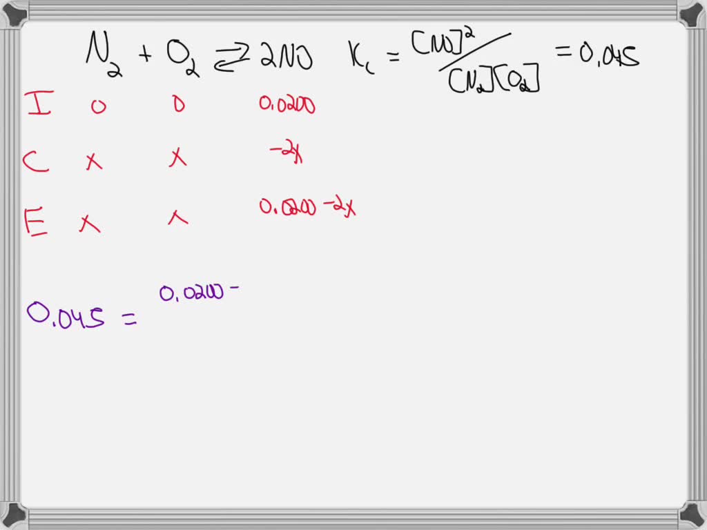 SOLVED The Reaction N2 G O2 G 2NO G Is Carried Out At A