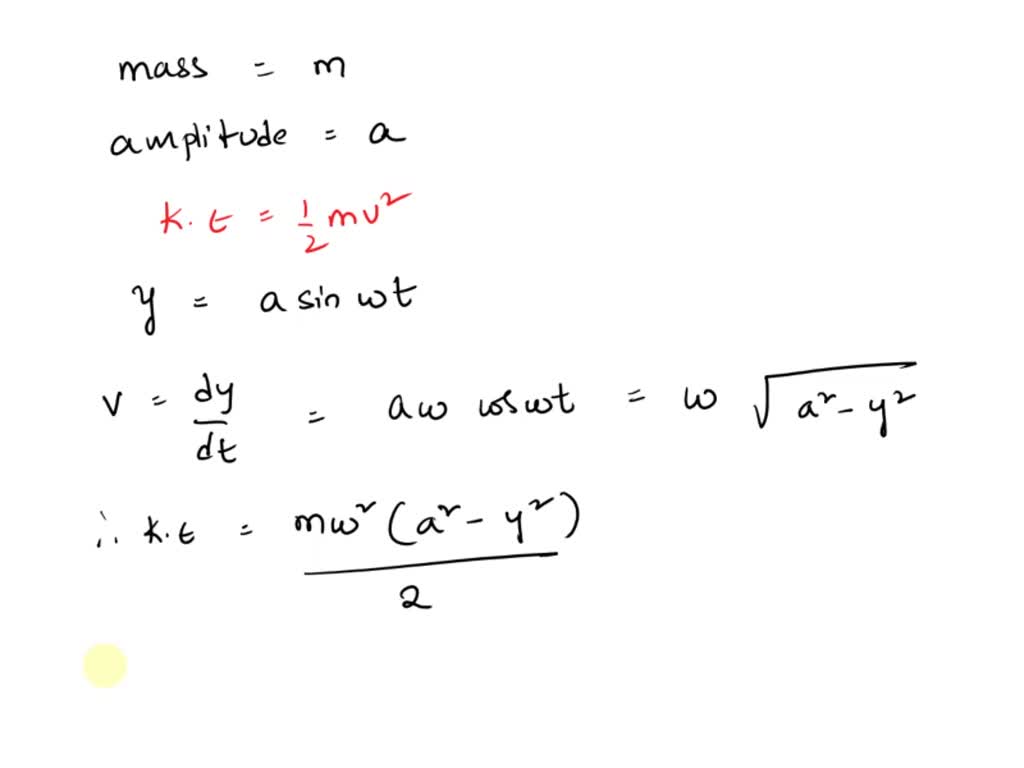 Solved A Particle Of Mass M Executes Simple Harmonic Motion Shm With