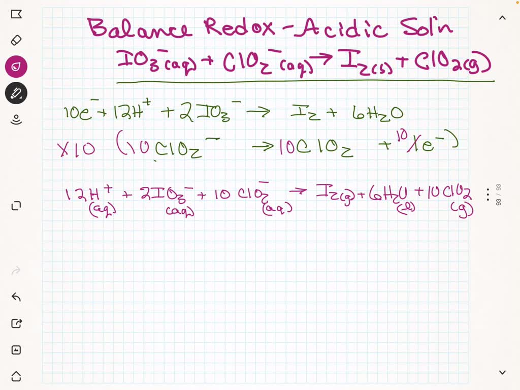 Complete And Balance The Following Redox Reaction In Acidic Solution