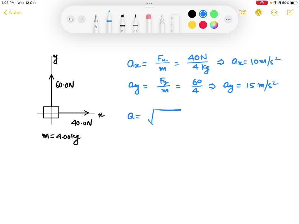 Solved Only Two Forces Act On An Object Mass Kg As In The