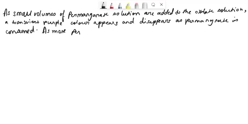 Solved Explain How The Indicator Works In The Oxalate Titration