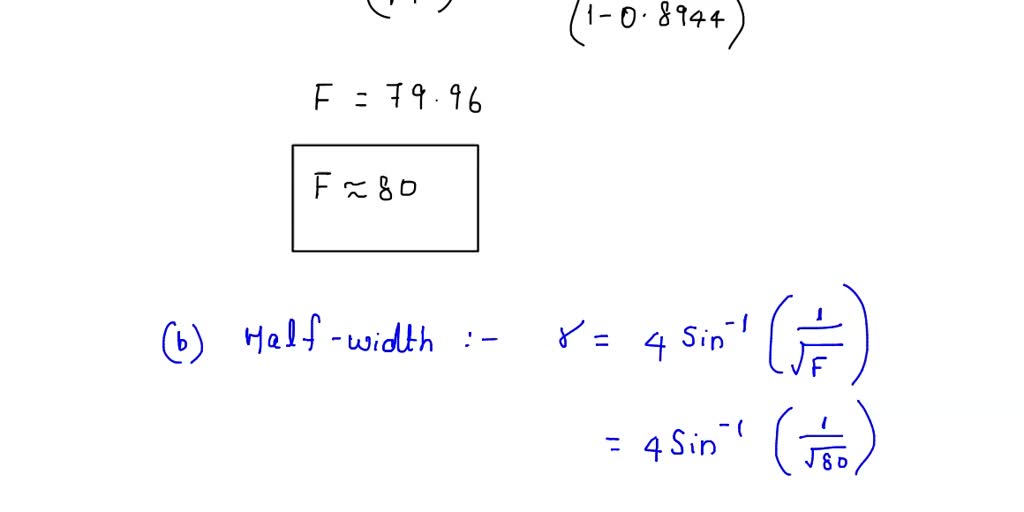 Solved Given That The Mirrors Of A Fabry Perot Interferometer Have An