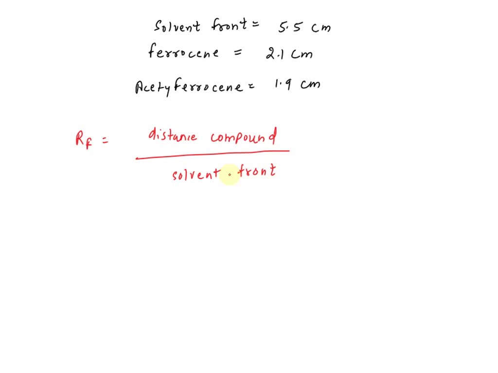 Solved From The Tlc Sketch Below Measure And Determine Rf Values For