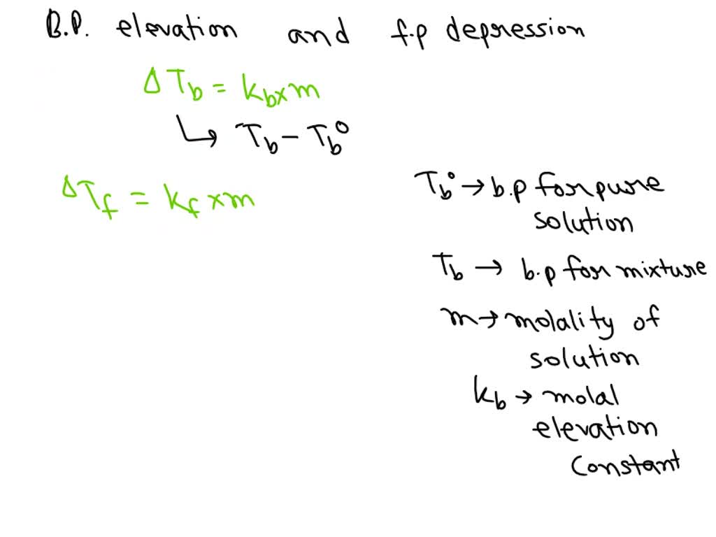 SOLVED Write The Equations Relating Boiling Point Elevation And