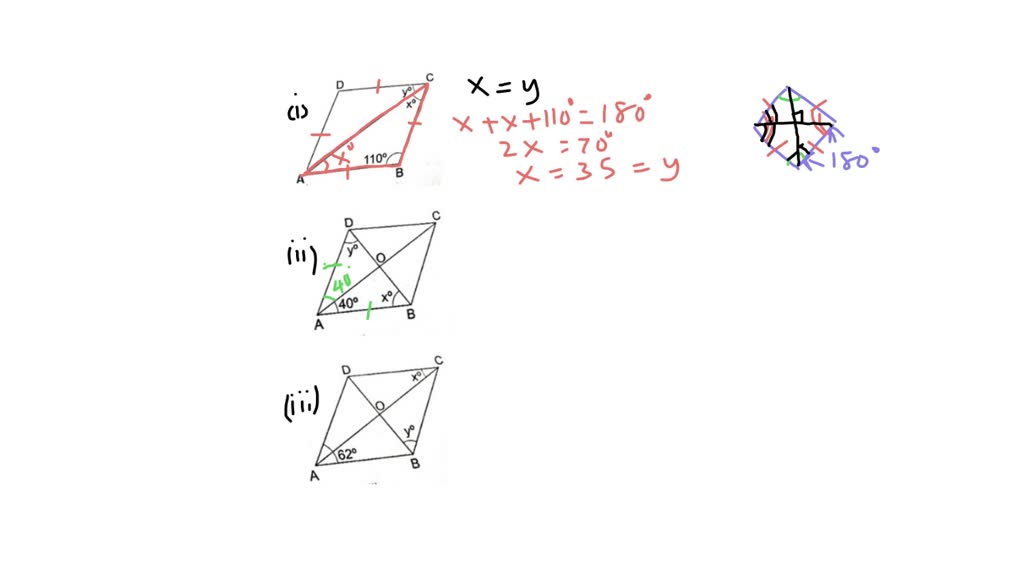 Solved In Each Of The Figure Given Below Abcd Is A Rhombus Find