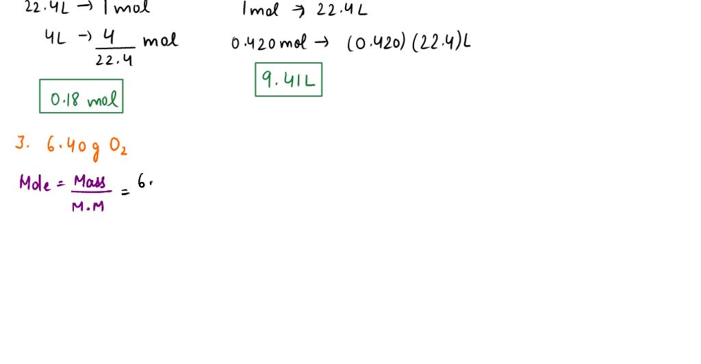 Solved Use The Molar Volume To Calculate Each Of The Following At Stp