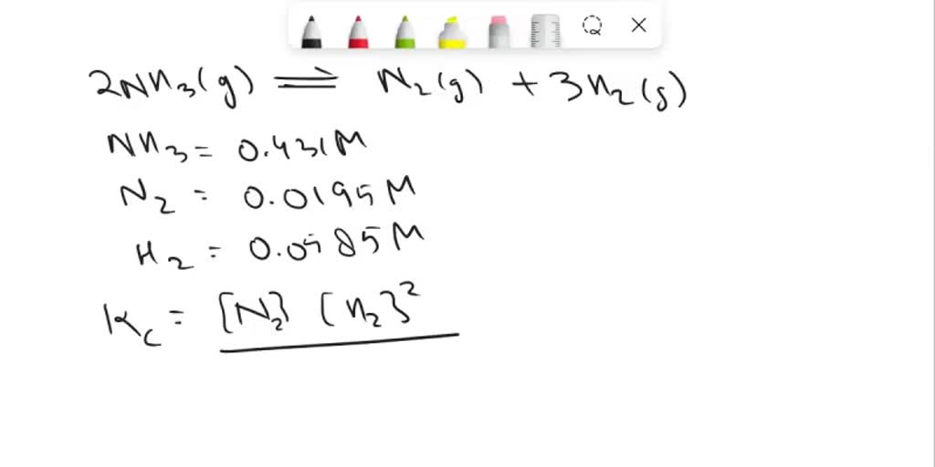 Solved A Sample Of Ammonia Gas Was Allowed To Come To Equilibrium At