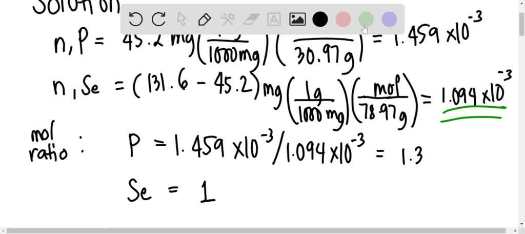 SOLVED A 45 2 Mg Sample Of Phosphorus Reacts With Selenium To Form 131