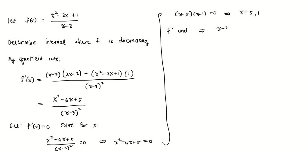 Solved State The Decreasing Interval S For The Function F Left