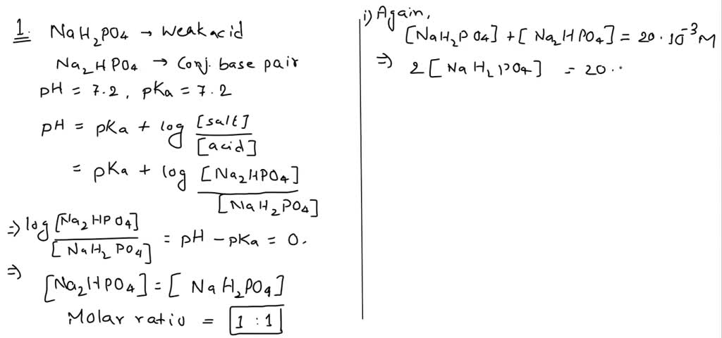 Solved Sodium Dihydrogen Phosphate Nah Po Monobasic And Sodium