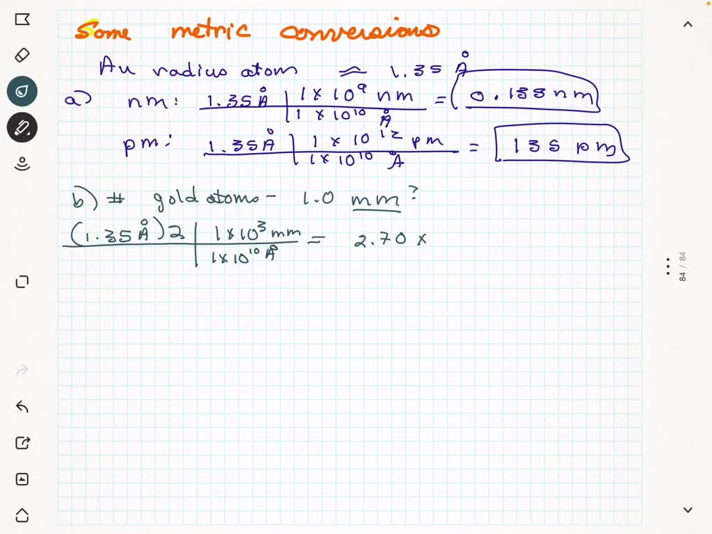 Solved The Radius Of An Atom Of Gold Au Is About A A