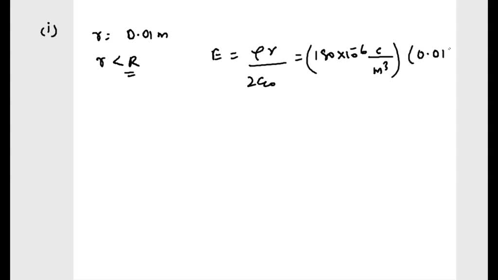 SOLVED An Infinitely Long Nonconducting Cylinder Of Radius R 2 00 Cm