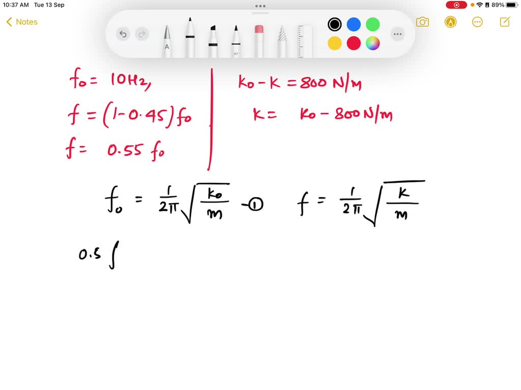 SOLVED A Spring Mass System Has A Natural Frequency Of 10 Hz When The