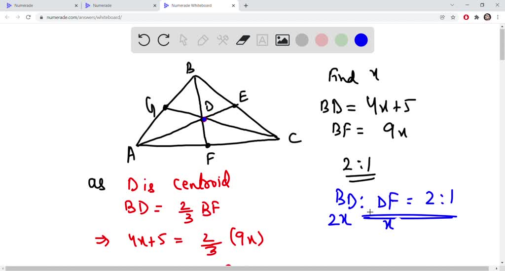 Solved In Exercises Point D Is The Centroid Of Abc Find Cd