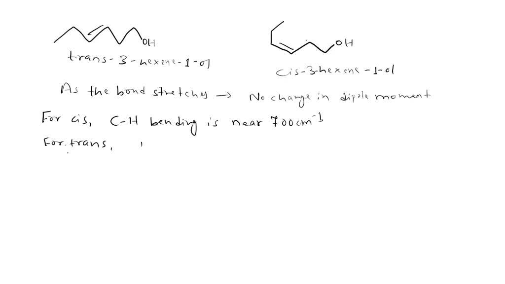 SOLVED The Infrared Spectra Of Cis And Trans 3 Hexen 1 Ol Follow