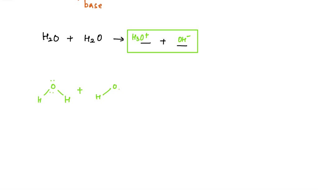 SOLVED Complete The Equation For The Ionization Of Water By Drawing