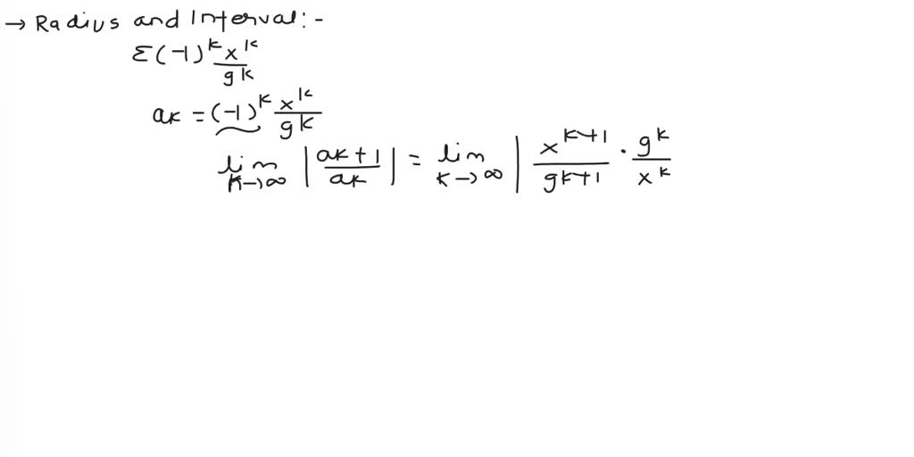 Solved Determine The Radius And Interval Of Convergence Of The