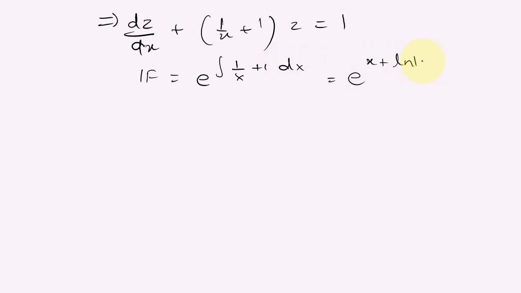 SOLVED 2 Solve The Following Bernoulli Differential Equation Dy 1 Y