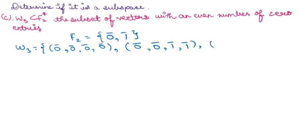 Solved Problem Points Ac The Following Subsets Of R Subspaces