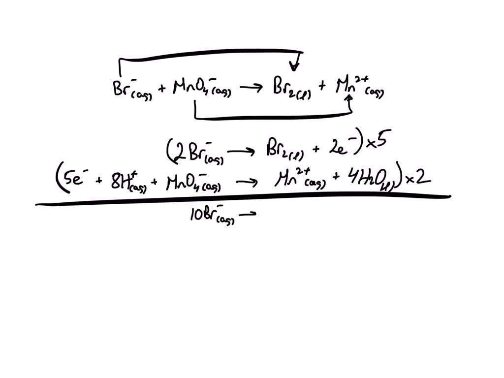 Solved Consider The Oxidation Reduction Reaction Below Br Aq Mno