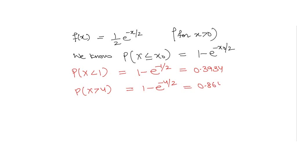 Solved Consider The Following Exponential Probability Density Function