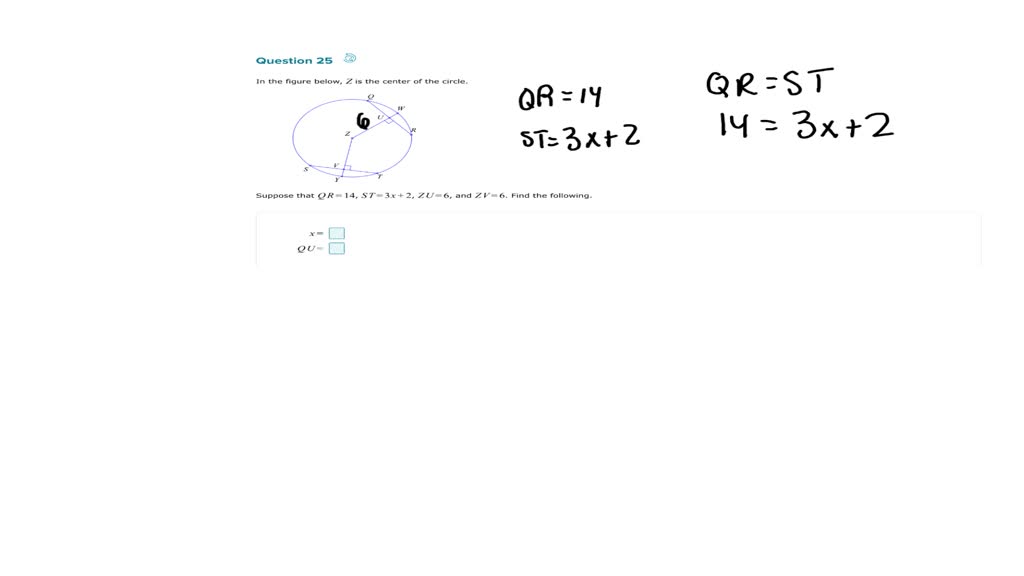 Solved Question In The Figure Below Z Is The Center Of The Circle