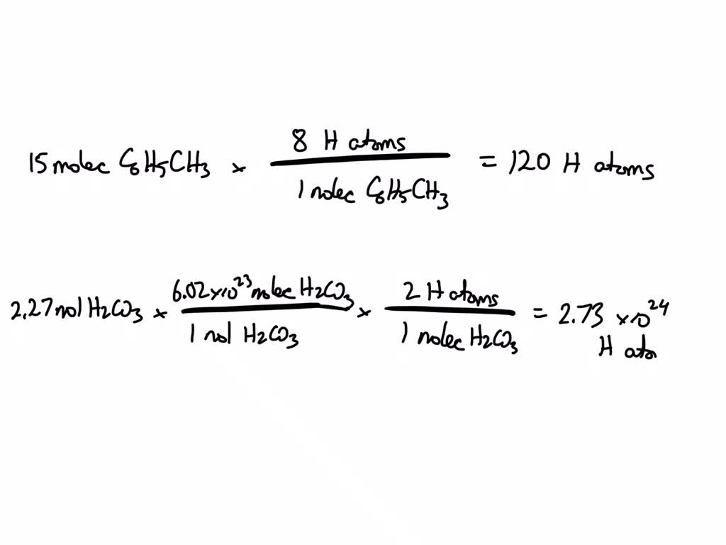 SOLVED How Many Atoms Of Hydrogen Are Contained In Each Of The