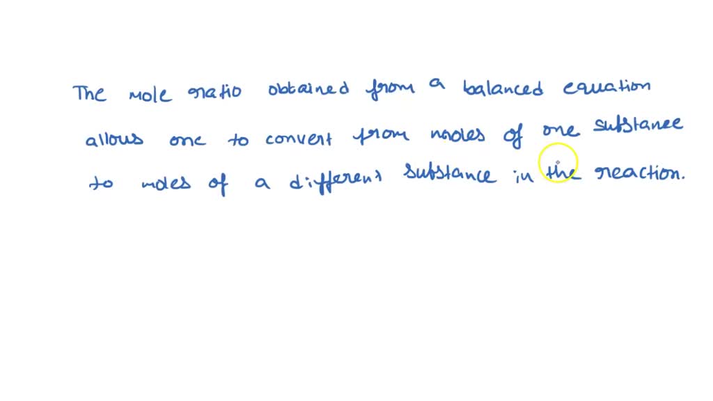 Solved Chemistry The Mole Ratio Obtained From A Balanced Chemical