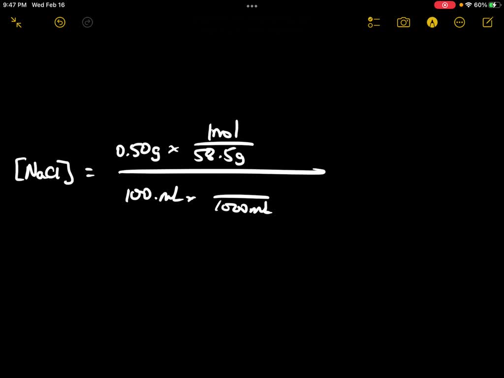 SOLVED Calculate The Molarity Of A Solution That Contains 0 50 G Of