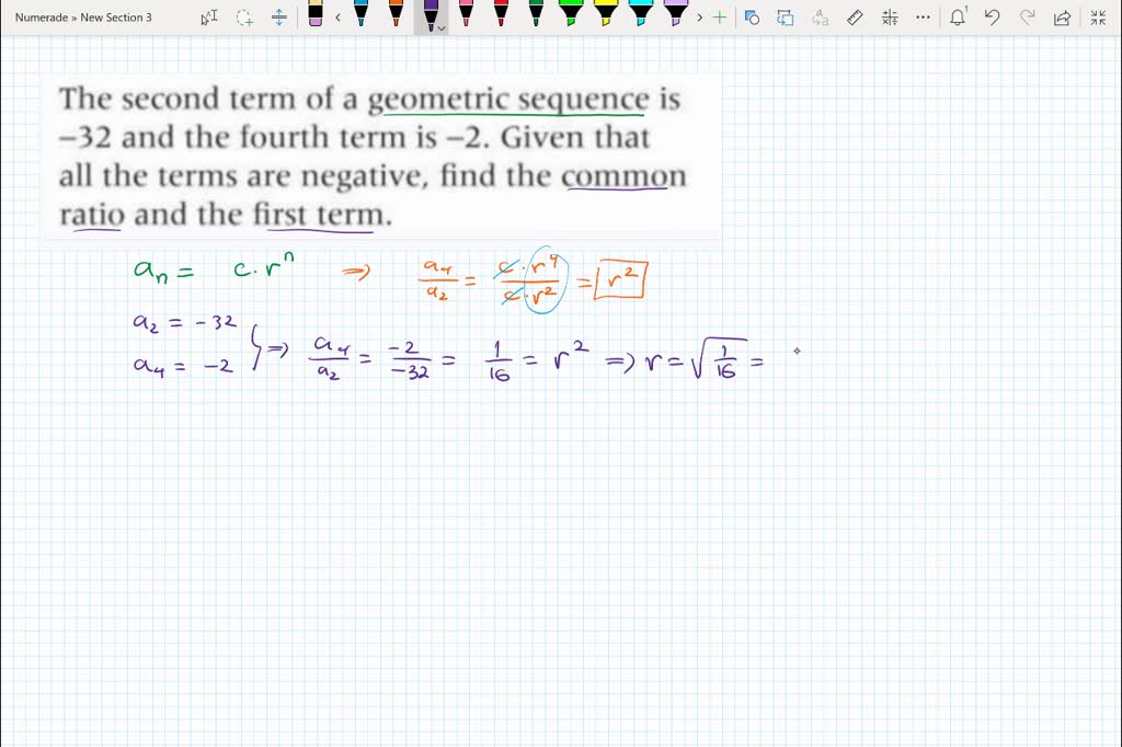 Solved The Second Term Of A Geometric Sequence Is And The Fourth