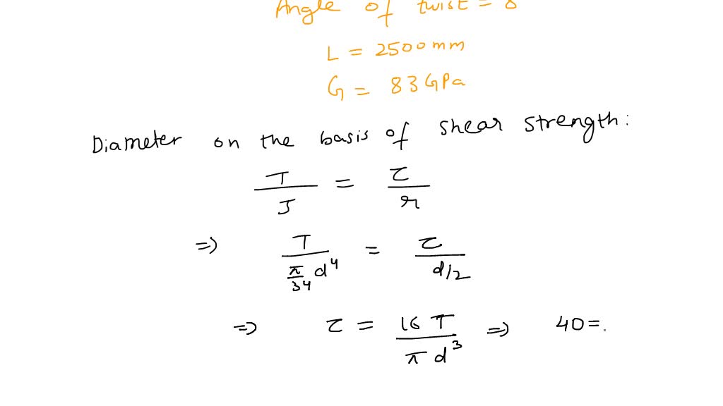 SOLVED Q4 A Solid Shaft In A Rolling Mill Transmits A Torque Of 1600