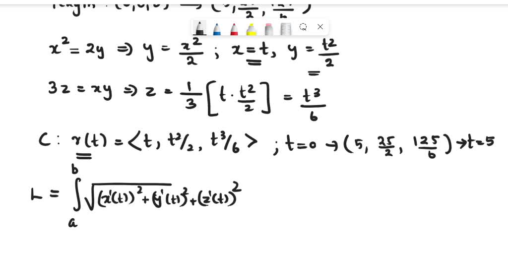 SOLVED Consider The Following The Length Of The Curve Of Intersection