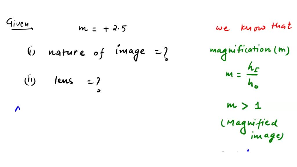 SOLVED The Magnification Produced By A Spherical Lens Is 2 5 What Is