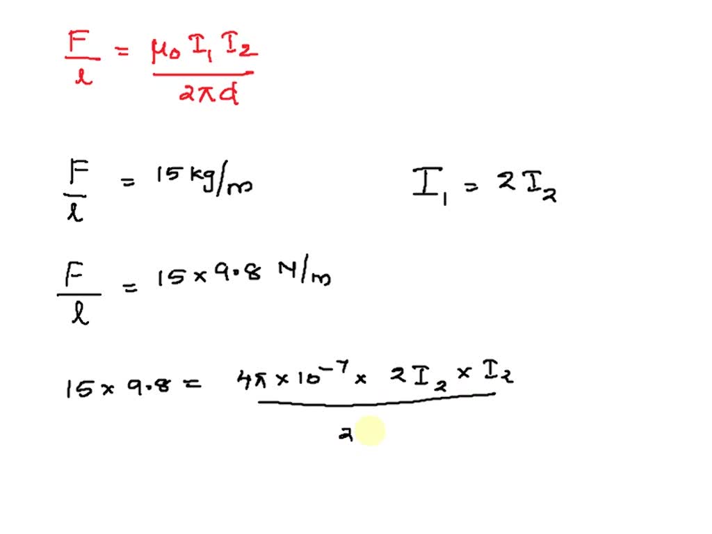 SOLVED The Force Between Two Long Parallel Conductors Is 15 N Meter