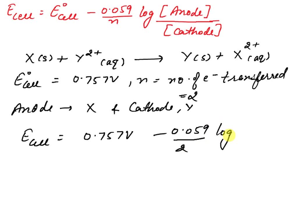 SOLVED Consider The Following Cell Reaction For A Generic Cell That