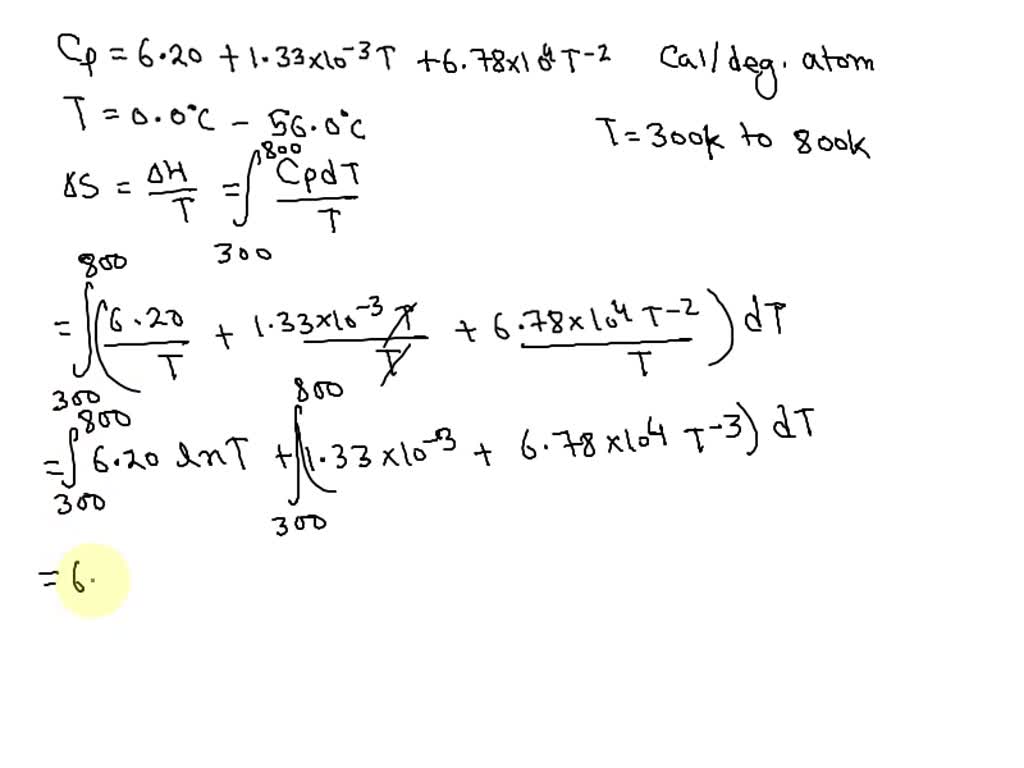 Solved The Heat Capacity At Atm Pressure Of Solid Magnesium In The