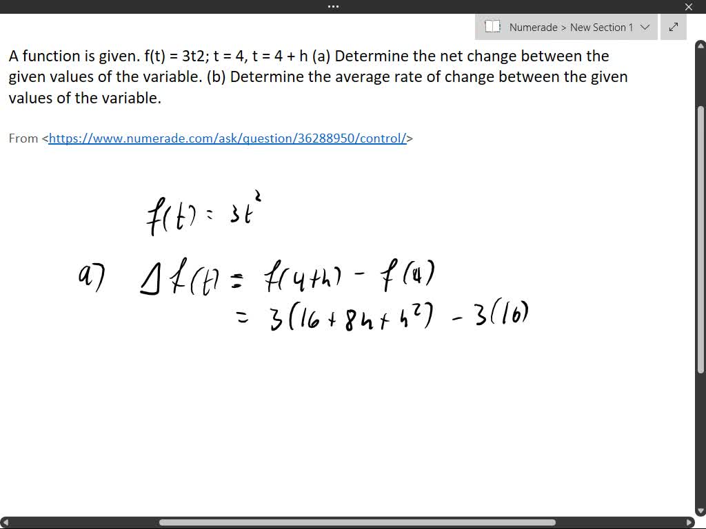 Solved A Function Is Given H T T T T A Determine The