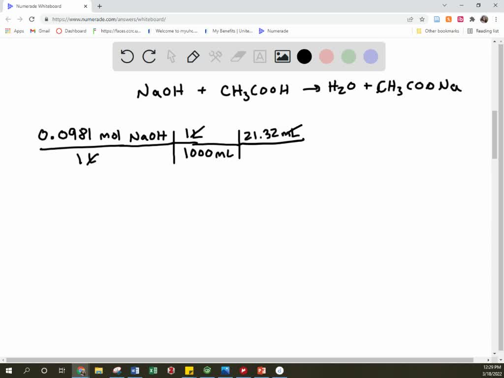 Solved Pts Determine The Concentration Of Acetic Acid In An