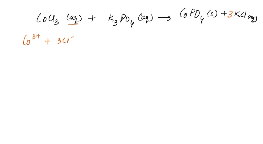 SOLVED The Net Ionic Equation For The Reaction Of Cobalt II Chloride