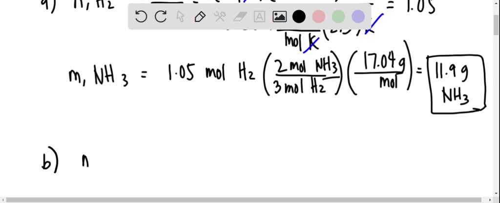 Solved What Is The Mass Of Ammonia That Can Be Formed From Ml